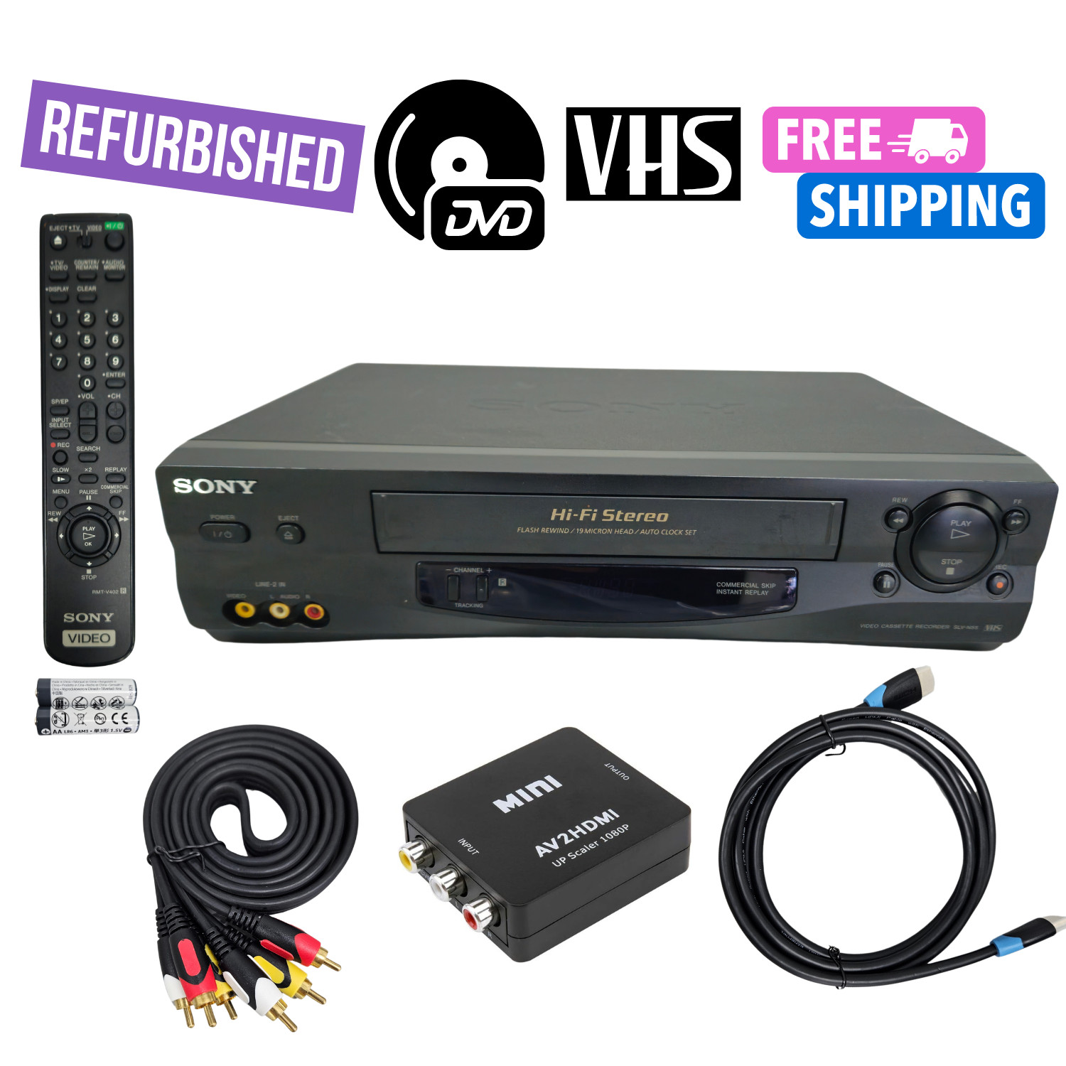 Sony 4-Head Hi-Fi Stereo VCR Player Recorder TESTED SLV-N55 Superb Condition