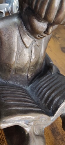 RARE VINTAGE GARY PRICE 1958 Young boy and Girl "Storytime" Bronze Sculptures - Picture 9 of 20