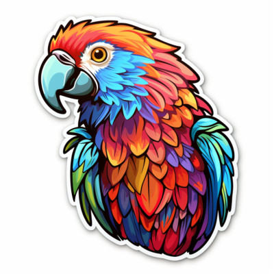 Pappagallo Sticker 6 x adesivi auto sticker pappagallo adesivo tuning auto lunotto 9 x 9 ...