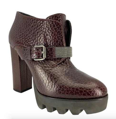 Botines de plataforma de cuero borgoña Brunello Cucinelli talla 7 precio de venta sugerido por el fabricante $1730 eBay