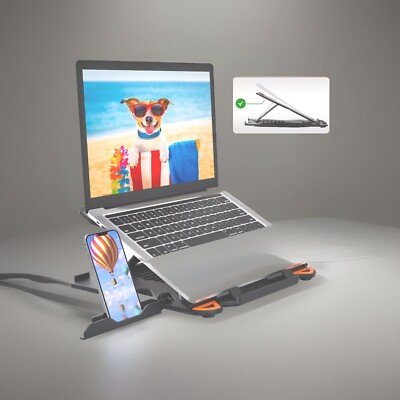 Rotatable Laptop Stand 10-17'' Adjustable Height Swivel Riser Desk Notebook Holde