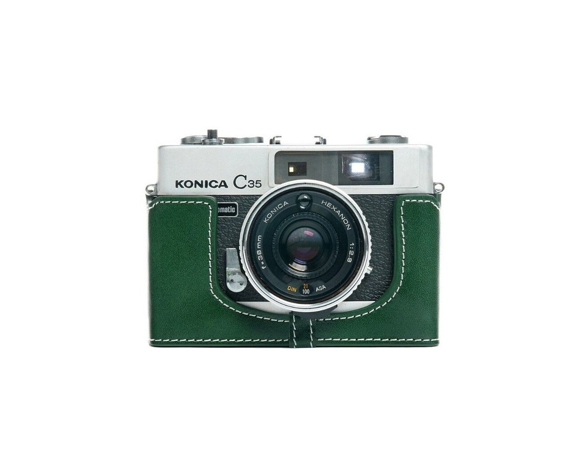 【動作確認済】 KONICA C35 （Konica ケース付き） KONICA C35 EF コンパクトフィルムカメラ ケース付き（完動品