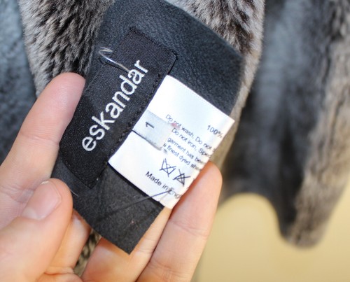 AMAZING! Eskandar 1 GRAY O/S Lightweight Shearling 32"L Vest Jacket Luxury - Picture 3 of 7