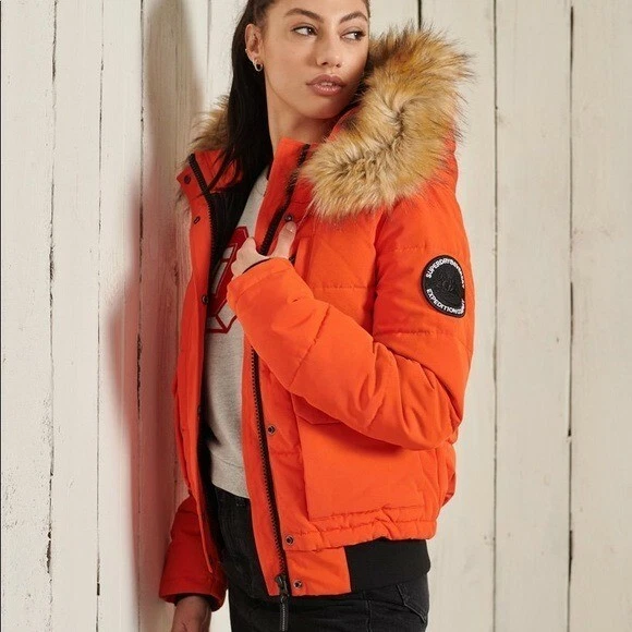 Orange superdry clearance coat