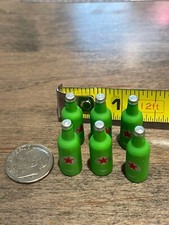 1:12 Scale x6 Green Beer Bottles Miniature Dollhouse Mini Tiny Food Accessories