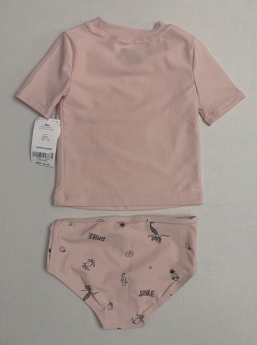 NWT Carters 18 month girl rash guard and bikini bottom—2piece swim Mermaid Pink - Picture 2 of 5