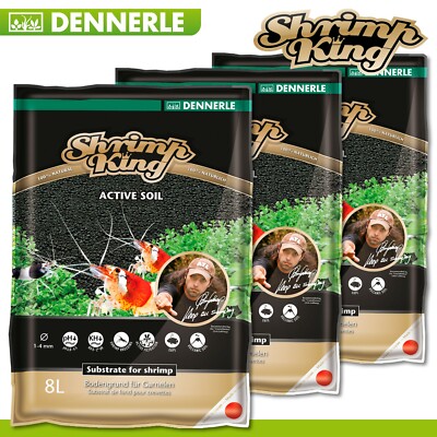 Dennerle 3 x 8 l Shrimp King Active Soil Bodengrund Aquarium Garnelen Substrat