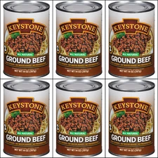 6 Canned- Keystone Ground Beef 14 oz Off-grid Emergency Survival Food Ex 5/2030