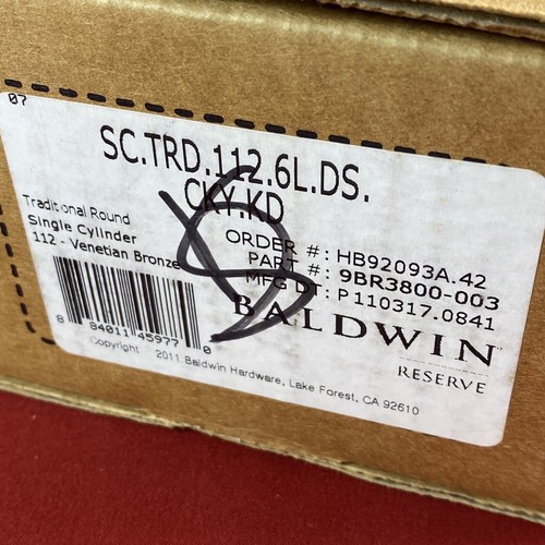 Baldwin SC.TRD.112.6L.DS.CKY.KD Traditional Round Single Cylinder Deadbolt - New - Bild 2 von 10