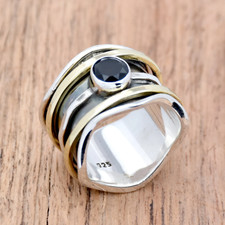 Natural Black Onyx Ring 925 Sterling Silver Handmade Ring Women Engagement Ring