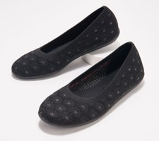 Skechers Cleo Sport Metallic Washable Flats Sparkly Blooms Black 5.5M NEW A47436