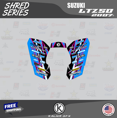 Graphics Kit for SUZUKI LTZ50 LT 50 16 MIL 2007+ Shred-magenta - Bild 3 von 6
