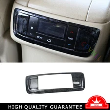 Rear USB Socket Control Frame Trim For Toyota Highlander 15-21 Black Wood Grain
