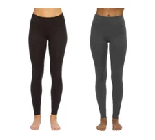 Felina Ladies' Sueded Legging, 2-pack ( BLACK,GRAY,X-LARGE ) NWOT
