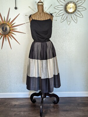 Vintage Jean of California 1950s Cocktail Party Dress Black and Gray Tea Length | eBay Vintage Jean of California 1950s Cocktail Party Dress Black and Gray Tea Length | eBay