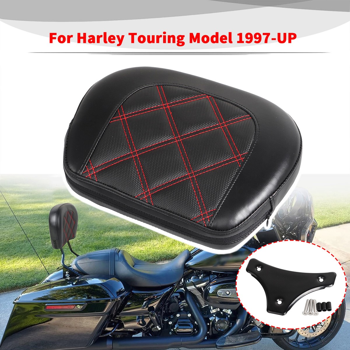 Motorcycle Backrest SWESGI Sissy Bar Passenger Backrest Pad