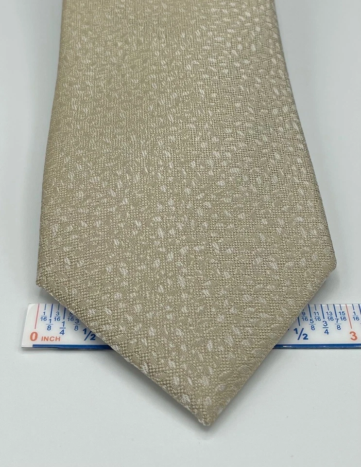 Corbata de mezcla de seda para hombre Calvin Klein ~ beige ~ motivo floral ~ NUEVA PRECIO DE VENTA SUGERIDO POR EL FABRICANTE: $69,50 Foto 4 de 4