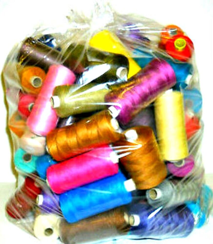 120s Gesponnen Polyester Faden, Gemischte Packung, Verschieden Farben Und Mengen HEET goedkoop