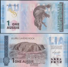 Banknoten Australien 2025 1 Aussie Souvenirschein Australien bankfrisch Tiere Au