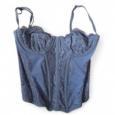 Out From Under Blue Lace Corset Top