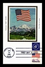 DR JIM STAMPS US CARD FLAG AMERICA THE BEAUTIFUL FDC COMBO COLORANO SILK CACHET