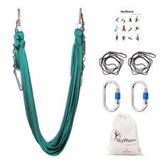 5.5 Yards Aerial Silks Yoga Swing Set - Aerial Yoga Hammock Kit Anti-Gravity ...
