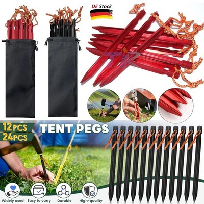 12/24x Zelt Heringe 18cm Zeltheringe Aluminium Stabil Camping Erdnägel Häringes