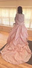 Pink Ball Gown Wedding Dress Gown Spaghetti Straps Sleeveless Ruching Train