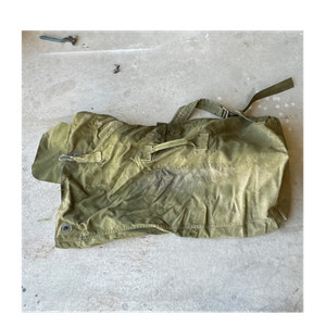 Vintage Military Surplus Olive Green Canvas Backpack Field Gear Bag Militaria
