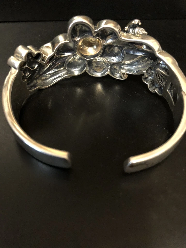 14kt and Sterling Silver Bee Cuff Keiselstein Cord bracelet excellent condition - Image 3 of 4