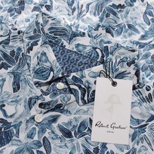 Robert Graham NWT Occasio Casual Button Down Shirt Size M Classic Blue / White