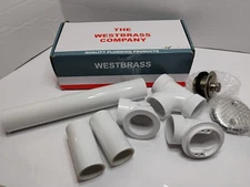 Satin Nickel Tub Waste and Overflow Complete PVC Drain Kit with Easy Pull Drain