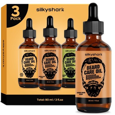 Beard Oil 3 Pack 90ml - Growth, Conditioning  Hydrating Moisturizer Scents