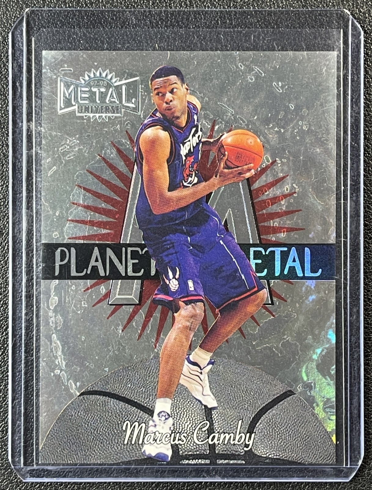 MARCUS CAMBY 1997-98 SKYBOX METAL UNIVERSE #6 PM PLANET METAL RAPTORS