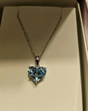 Georgeous 14k White Gold Effy BH Heart Pendant Necklace 18 Inch