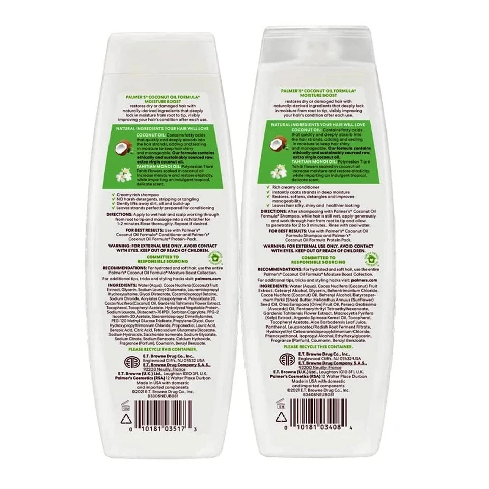 Palmer's Coconut Oil Formula Shampoo, Conditioner 400ml & Leave-In 250ml - Image 2 of 2