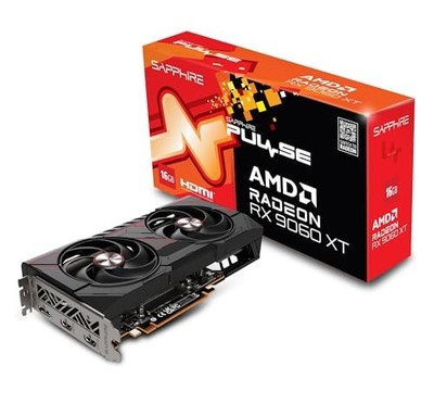 SAPPHIRE PULSE Radeon RX 9060 XT GAMING OC 16GB Graphics Board 11350-03-20G