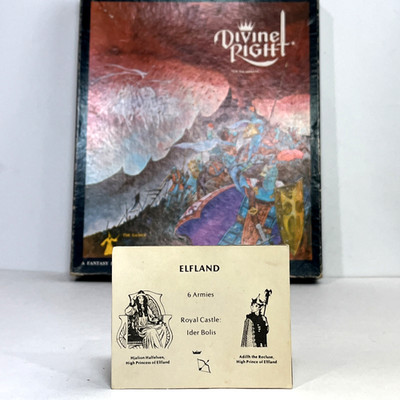 Vintage 1979 TSR - Divine Right ''ELFLAND'' Identity Card Replacement Piece ONLY
