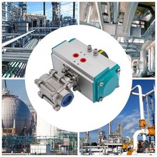 1" Pneumatic Air Actuated Stainless Ball Valve Double Acting Air-Operated