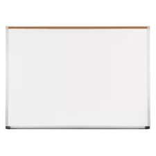 Mooreco 2H2ac Dry Erase Board, Porcelain, 36 In, 48 In, Aluminum Frame, White,