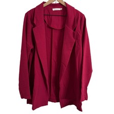 Lush Red Pink Open Front Jacket Blazer Size Large