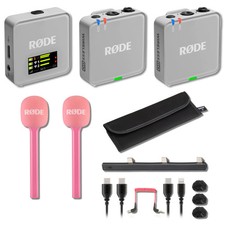 Rode Wireless GO Gen 3 Wireless Mic System Stone with 2x Pink Interview GO