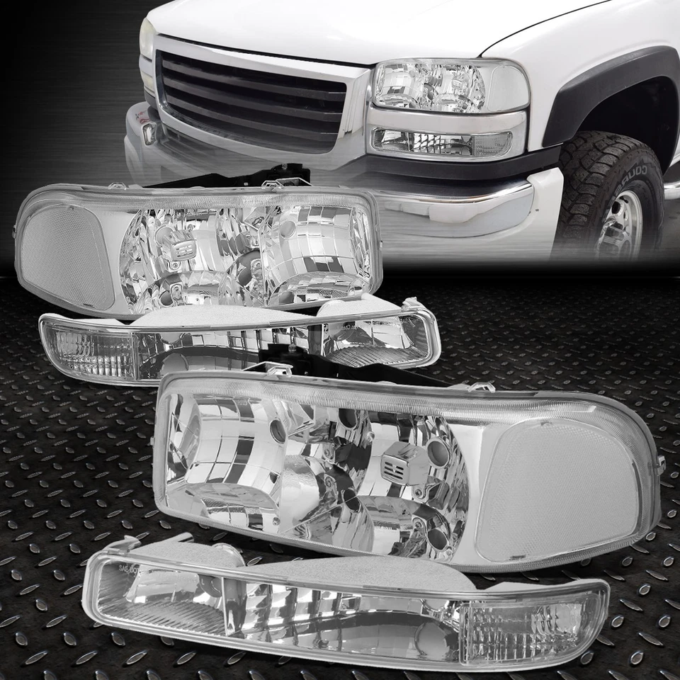 FARO CARCASA CROMADA+LUZ TRANSPARENTE+LED BLANCO 9006 HID+VENTILADOR PARA 99-06 GMC SIERRA Foto 2 de 4
