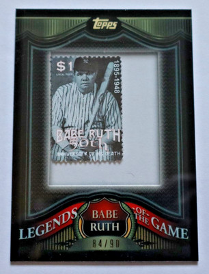 2009 Topps Legends of the Game Stamp Collection Babe Ruth Card BR8 Serial #84/90