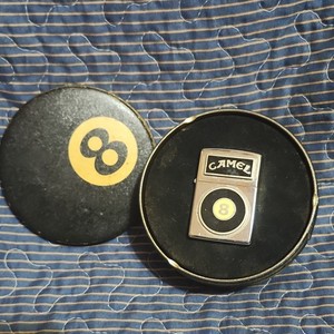 Camel 8 Ball Collectible Lighter with Original Tin Case Unique 8-Ball Design