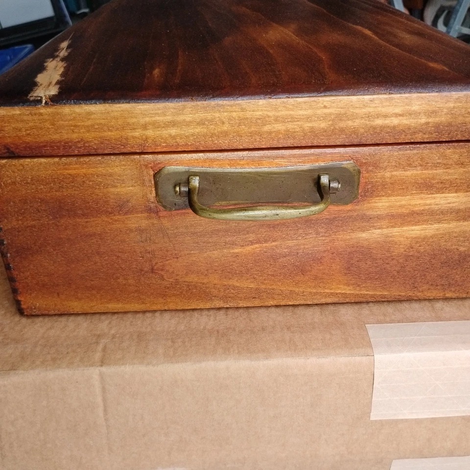 Estuche de cubiertos/platos a prueba de deslustre de colección con herrajes de latón de fieltro de terciopelo Foto 4 de 4