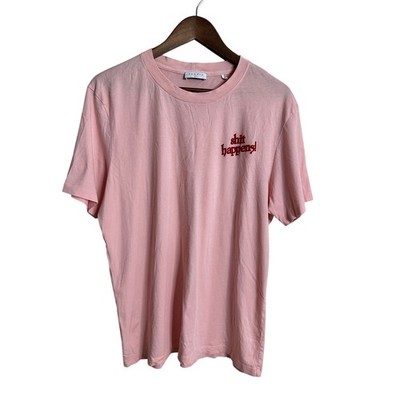 Sandro Paris Pink  Embroidered Graphic T Shirt Mens XL