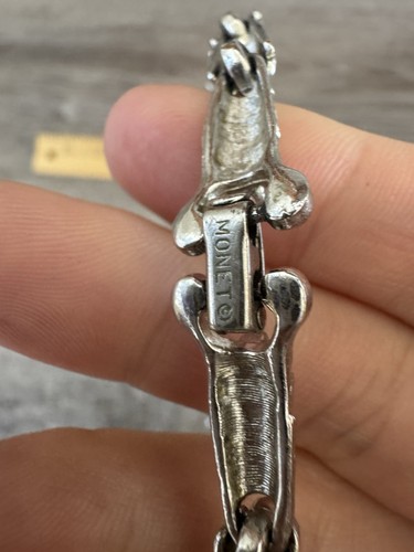 VTG RUNWAY COUTURE RARE MONET SERPENT SILVER TASSEL PENDANT NECKLACE - Picture 10 of 14