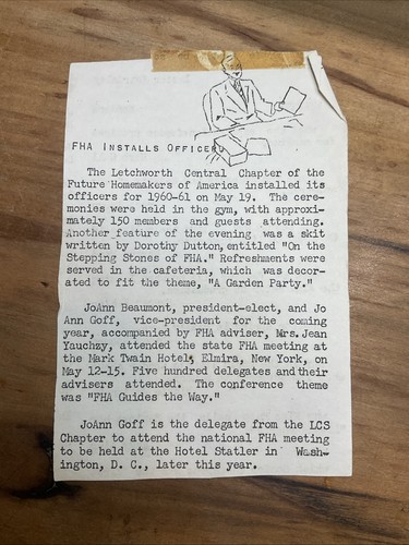 1960-70s Future Homemakers Of America Letchworth Central School Documents Shlf6 - Picture 6 of 16