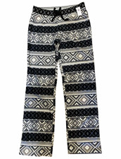 Old Navy MicroFleece Lounge Pajama Pants Drawstring Black Gray White S